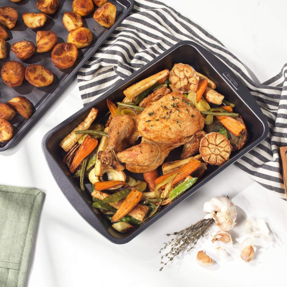 Salter Recycled 38 Cm Roasting Tray – 100% Recycled Carbon Steel Bakeware