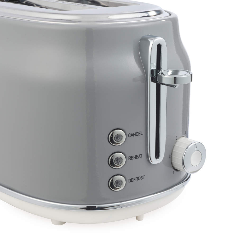 Salter Retro Grey Kettle 2-Slice Toaster & Microwave Set