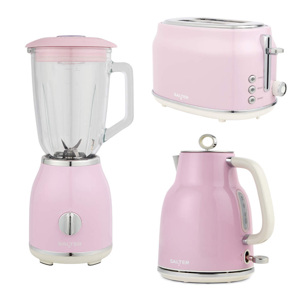 salter Retro Kettle 2-Slice Toaster & Blender Set - Pink