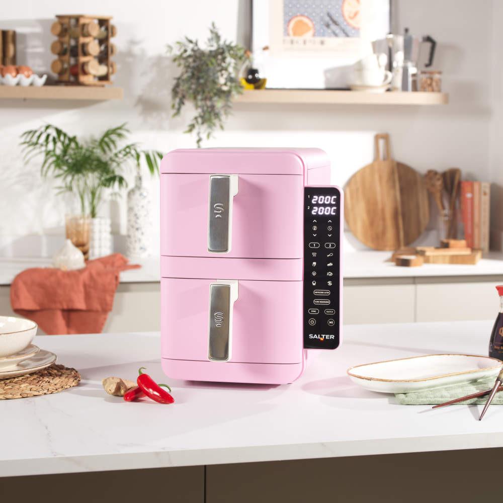 Salter Retro VertiCook Ultra Stackable Air Fryer - Pink