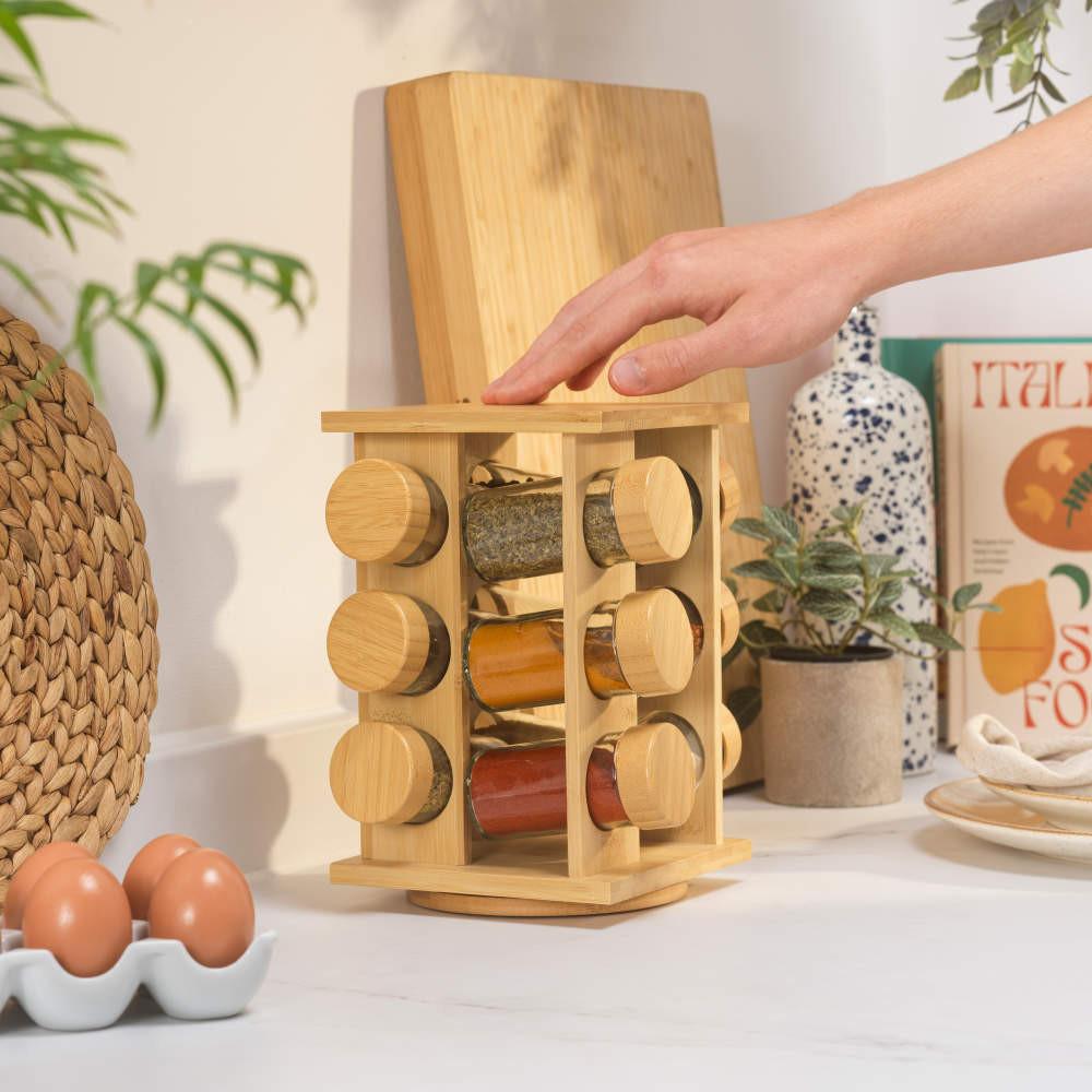 Salter Rotating Spice Rack – 12 Refillable Glass Jars