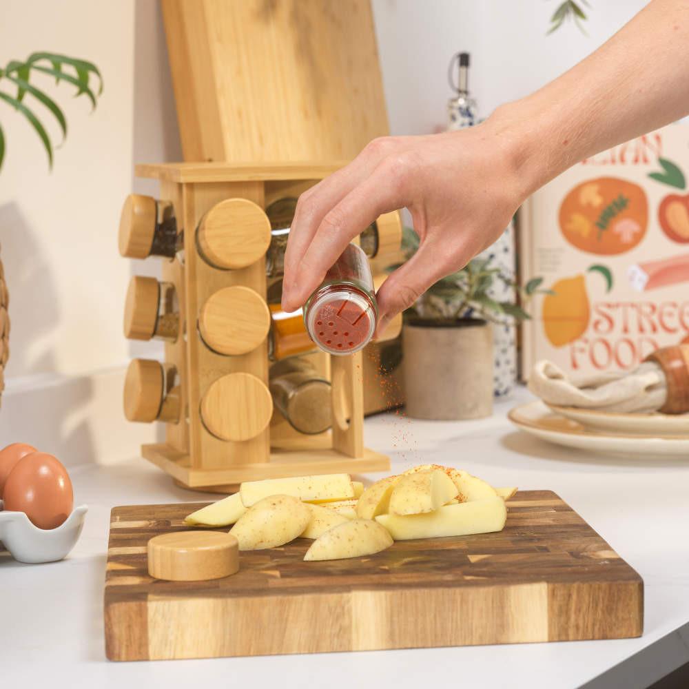 Salter Rotating Spice Rack – 12 Refillable Glass Jars