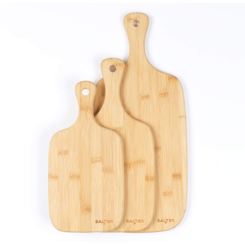 salter 3-Piece Bamboo Paddle Chopping Board Set