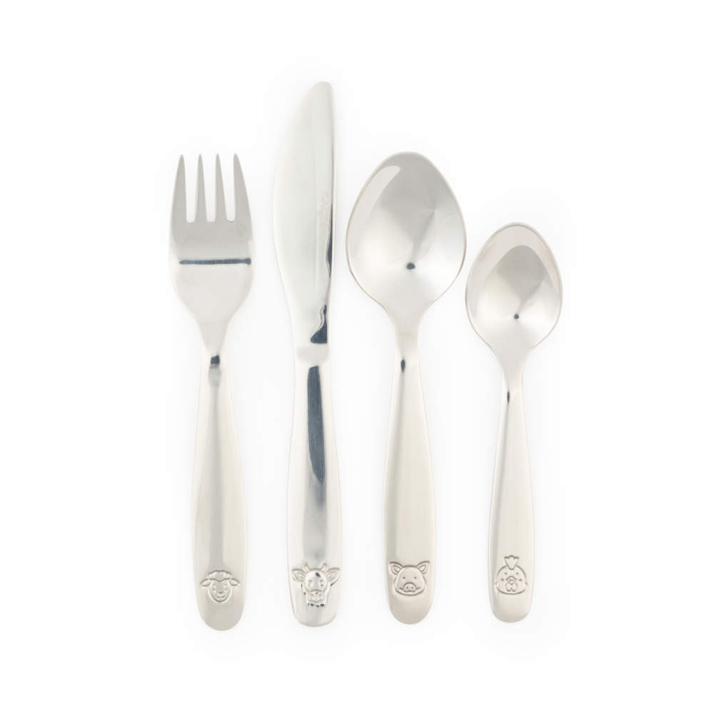 salter 4pc Kids Cutlery Set On The Farm - Silver