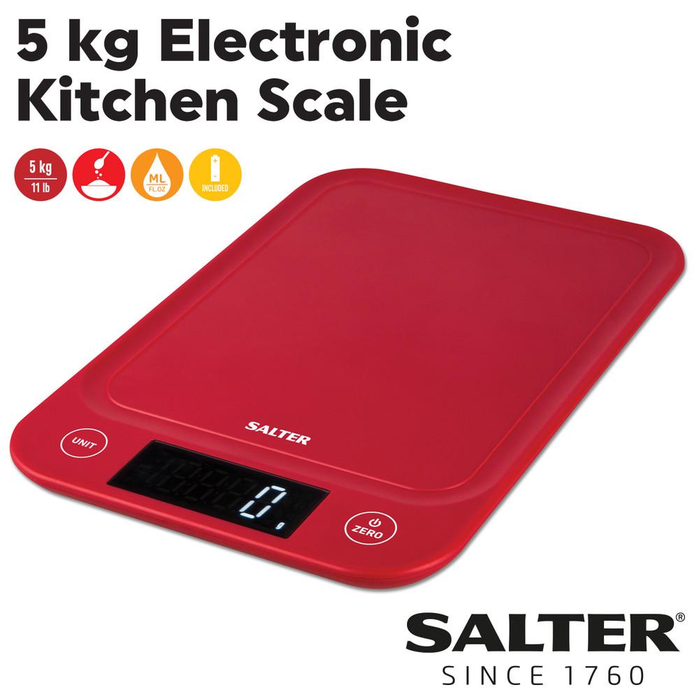 Salter 5kg Digital Kitchen Scale - Red