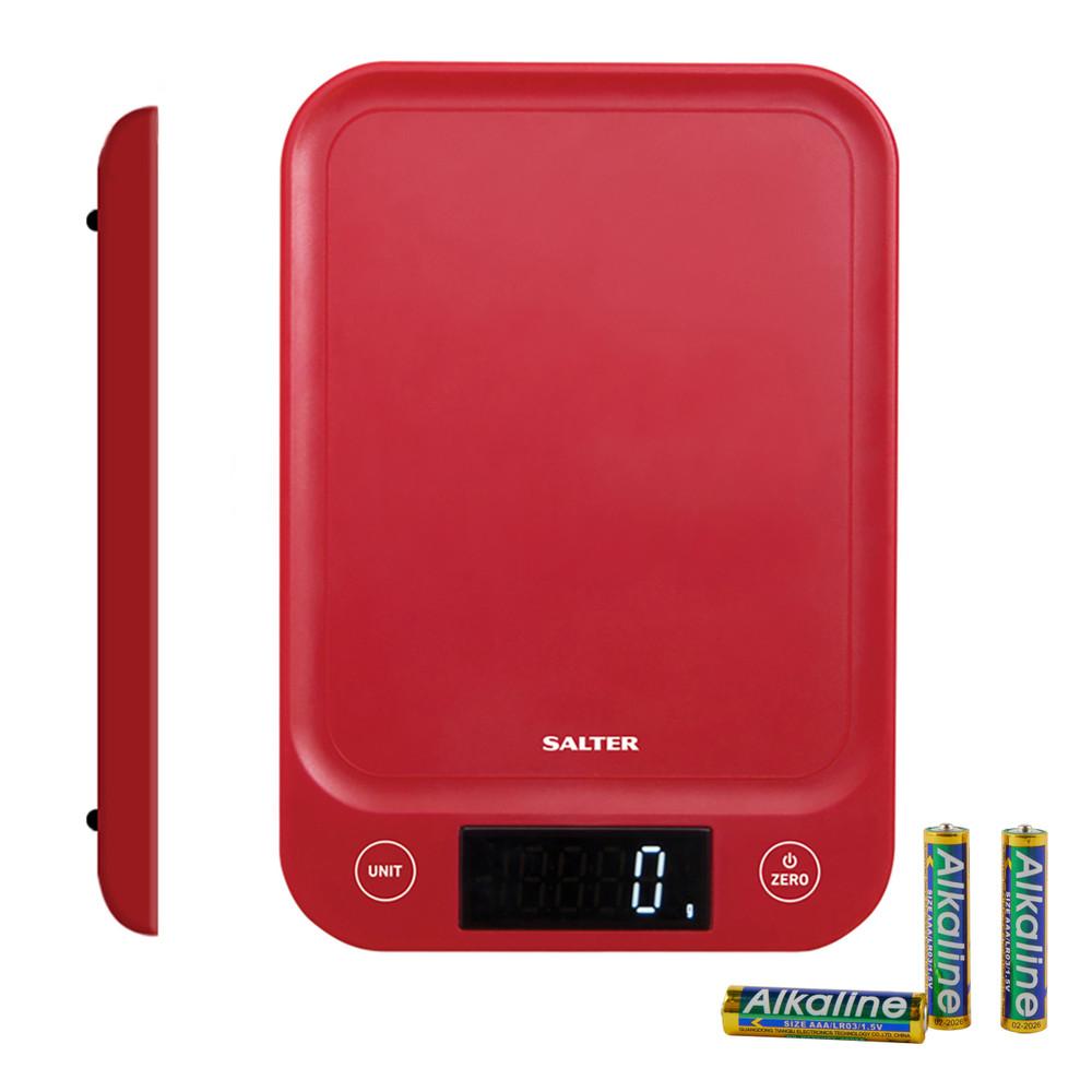salter 5kg Digital Kitchen Scale - Red
