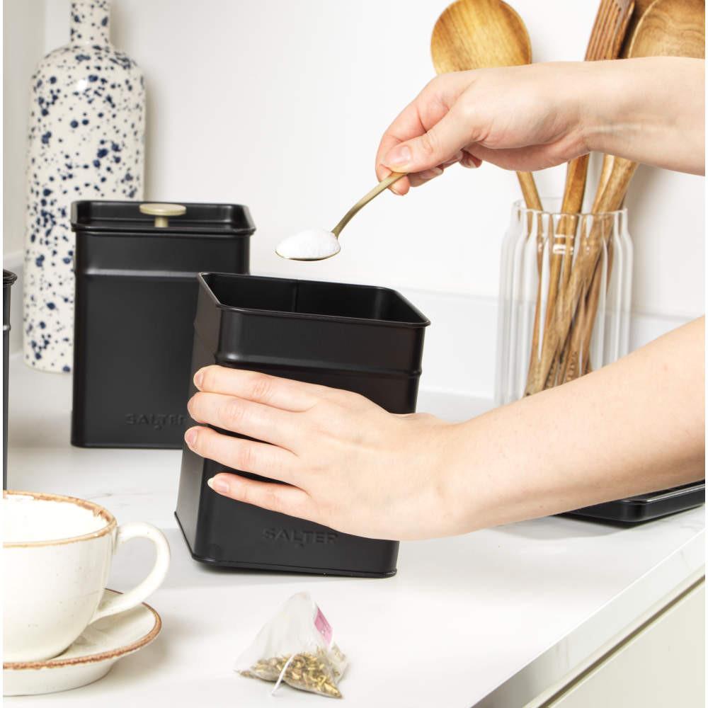 Salter Alchemy 3-Piece Canister Set – Black/Gold