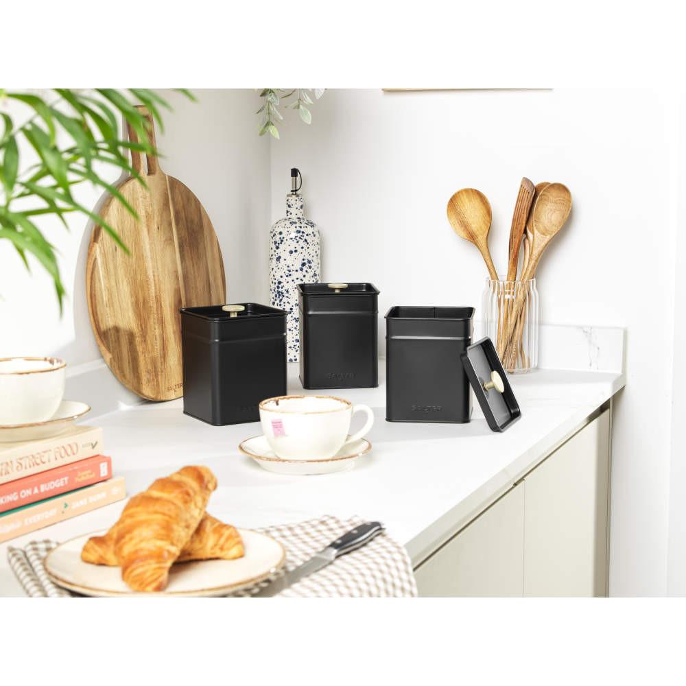 Salter Alchemy 3-Piece Canister Set – Black/Gold