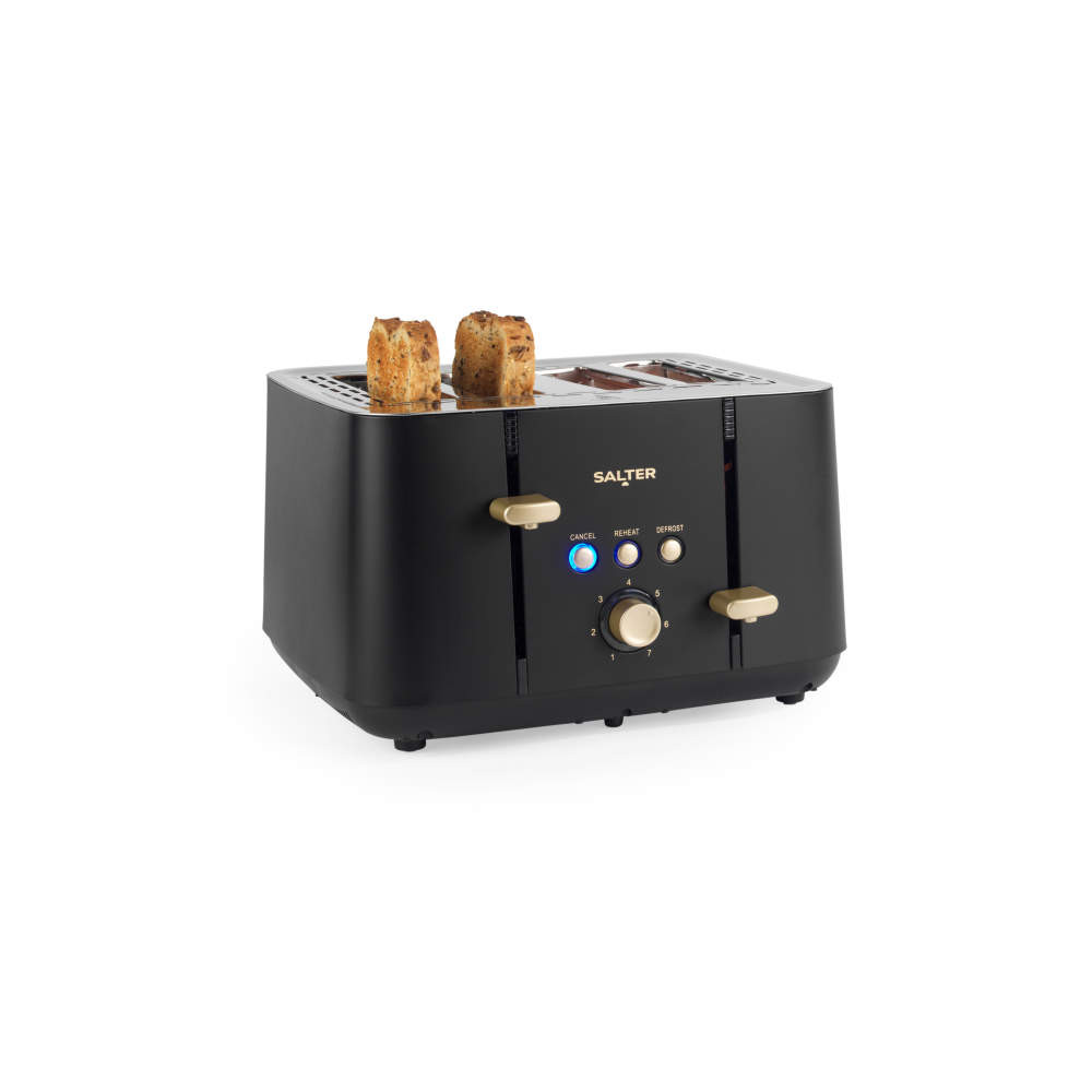 Salter Alchemy Bread Bin & Toaster Set - Black/Gold