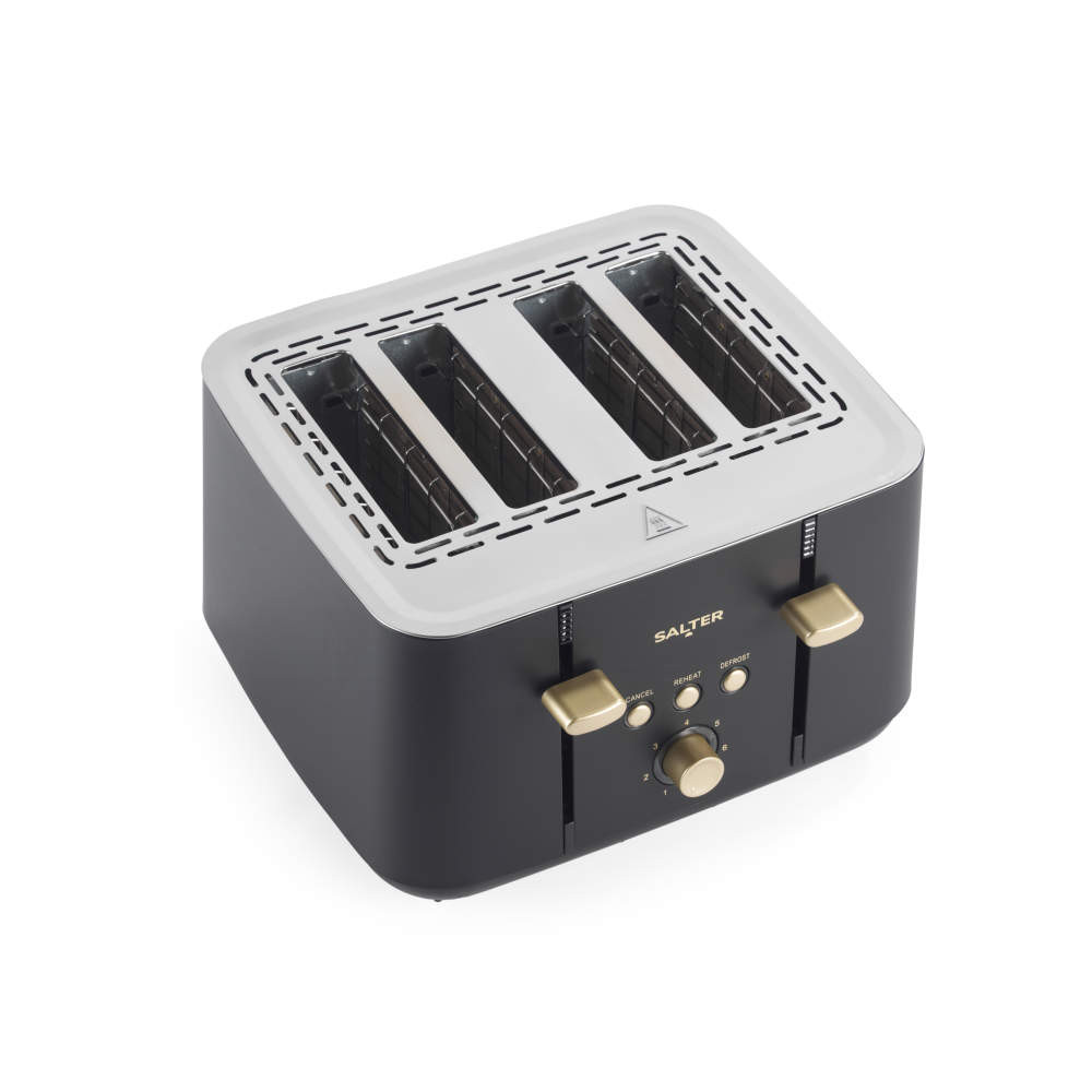 Salter Alchemy Bread Bin & Toaster Set - Black/Gold