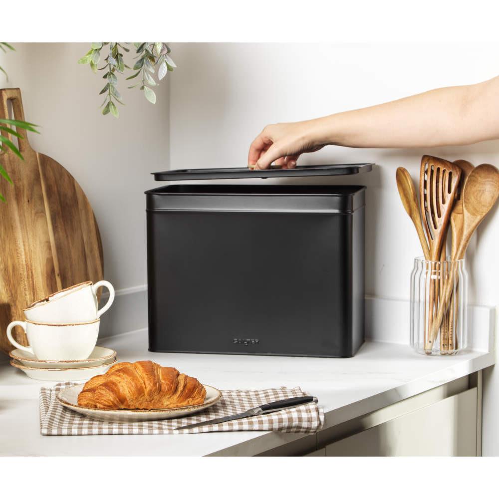 Salter Alchemy Bread Bin With Lid – Black/Gold
