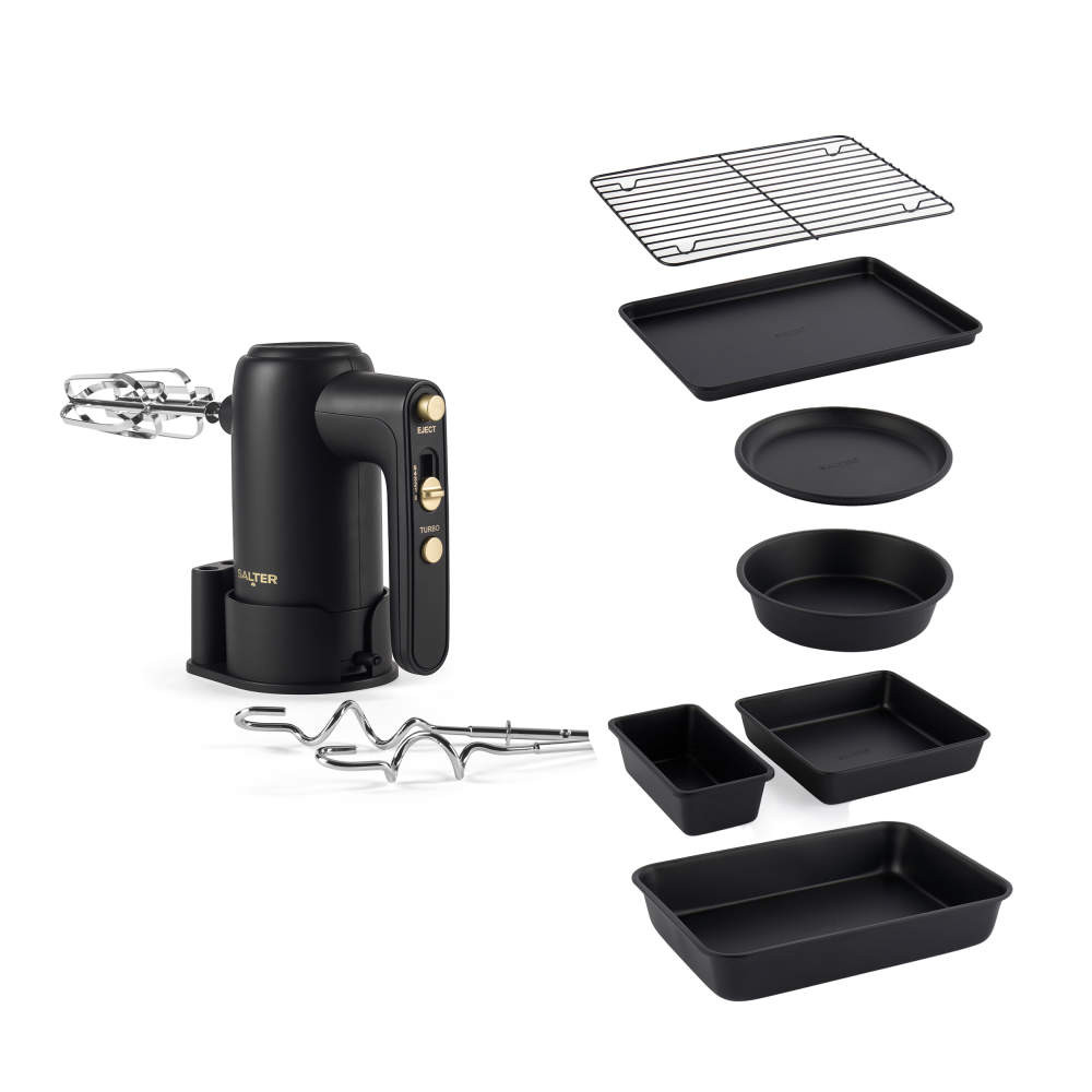 salter Alchemy Hand Mixer & Bakeware Set - Black