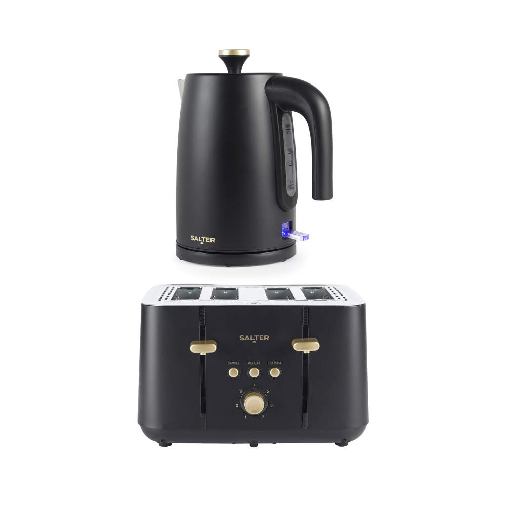 salter Alchemy Kettle & Toaster Set – Black/Gold