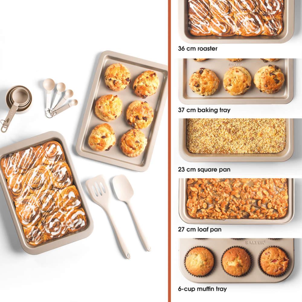 Salter Bakes 16 Piece Bakeware Set – Black/Gold