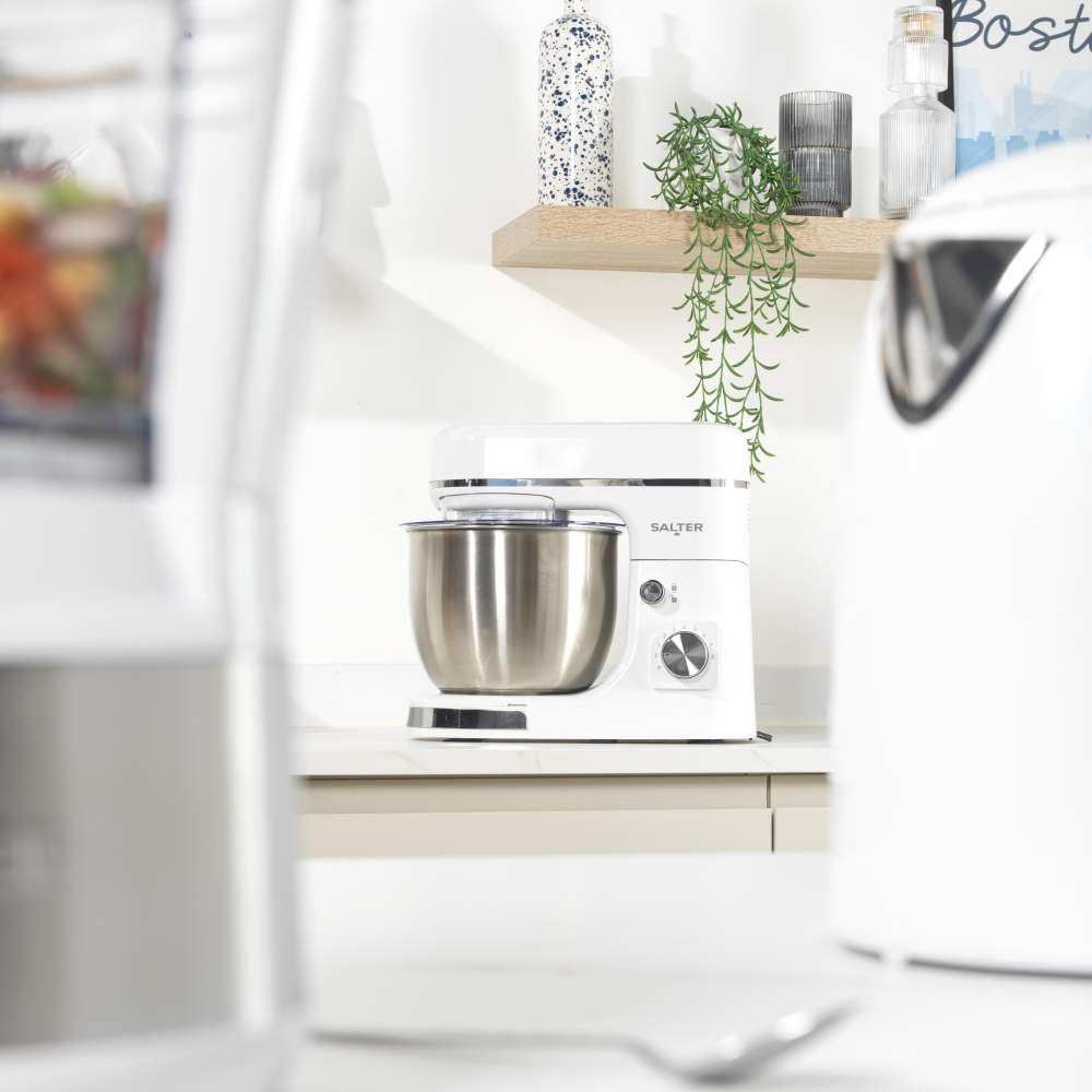 Salter Boston Stand Mixer & Kitchen Scale Set - White