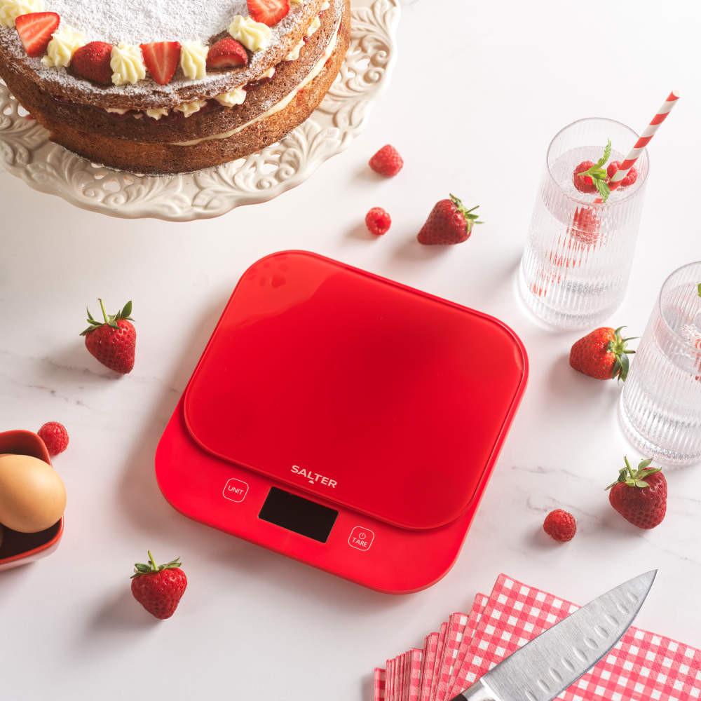 Salter British Bakes Digital Kitchen Scale – Red