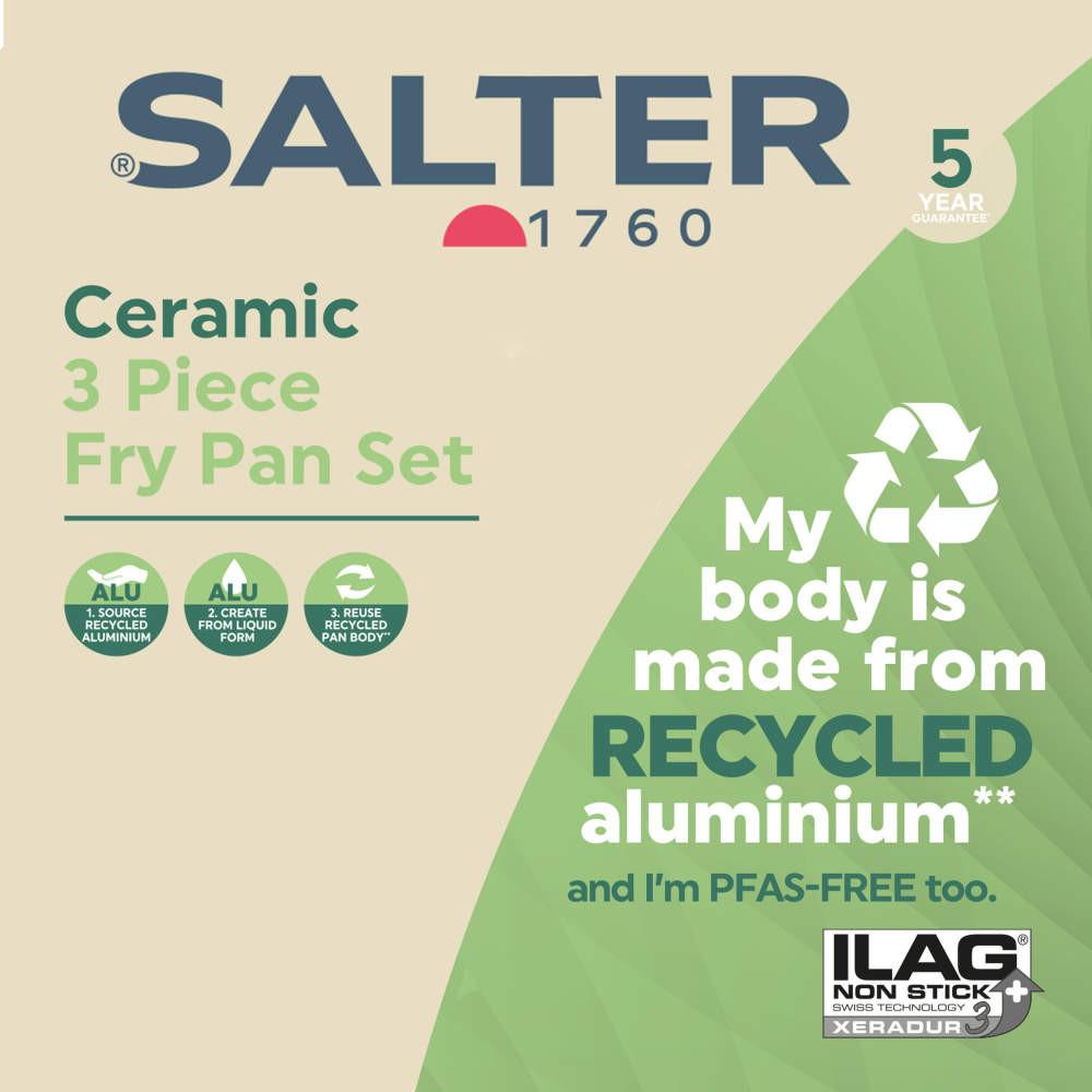 Salter Ceramic 3-Piece Frying Pan Set - 20/24/28cm