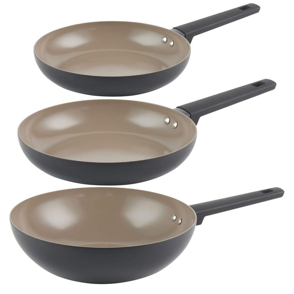 salter Ceramic 3-Piece Frying Pan & Stir Fry Pan Set