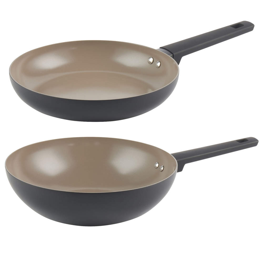 salter Ceramic Frying Pan & Stir Fry Pan Set