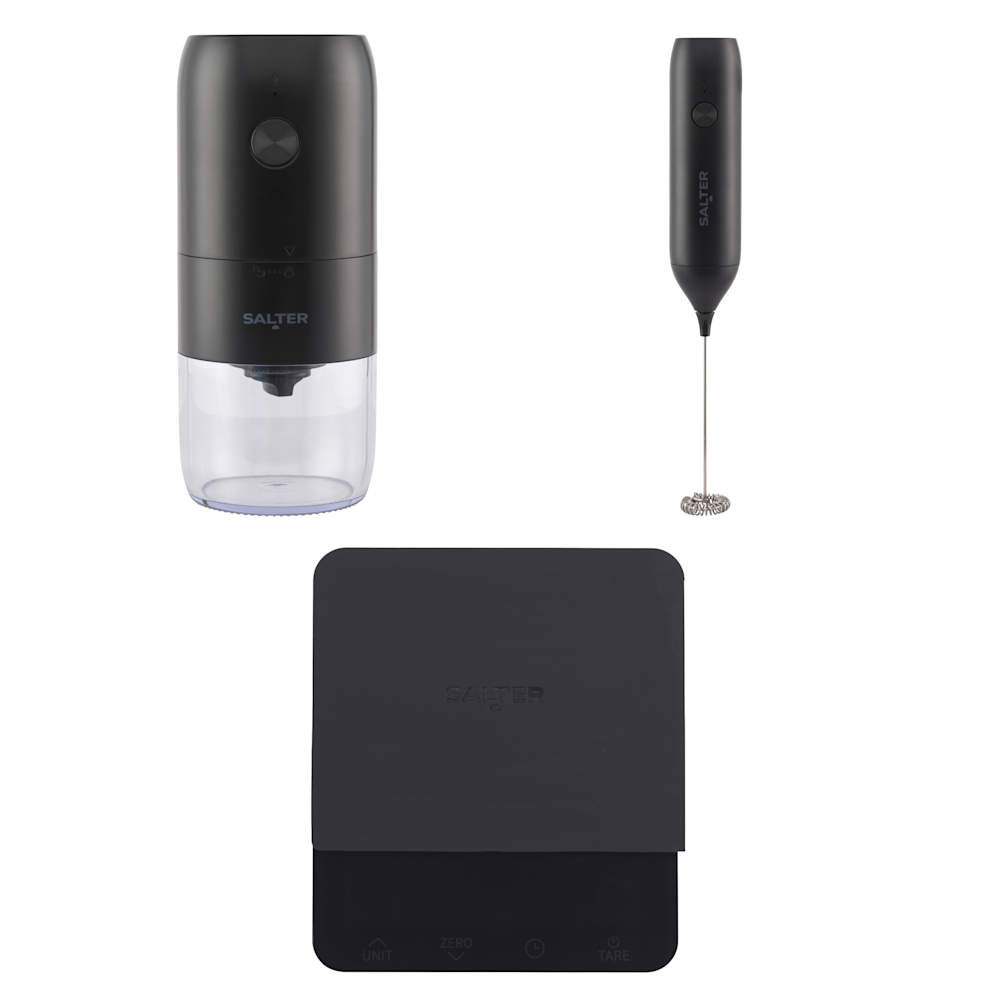 salter Coffee Grinder Scale & Milk Frother Set