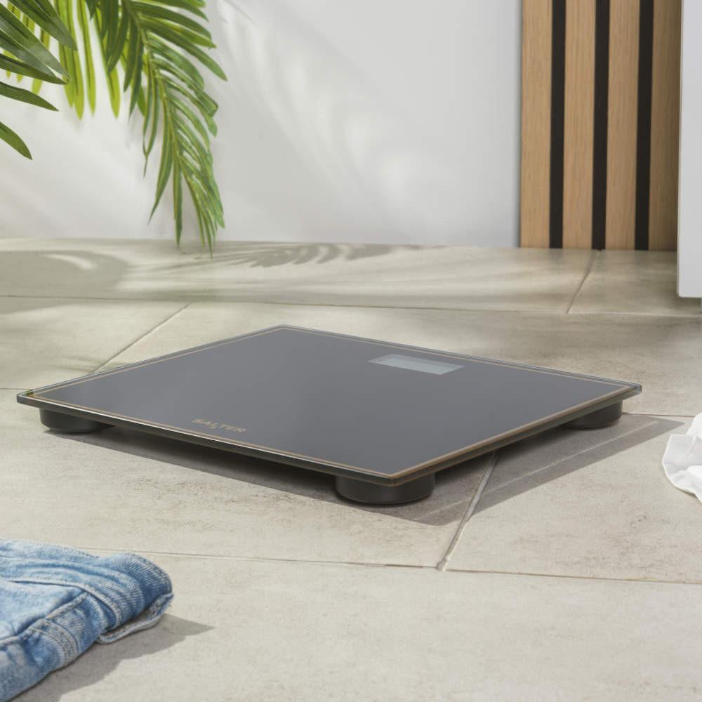 Salter Compact Bathroom Scale – Black/Gold