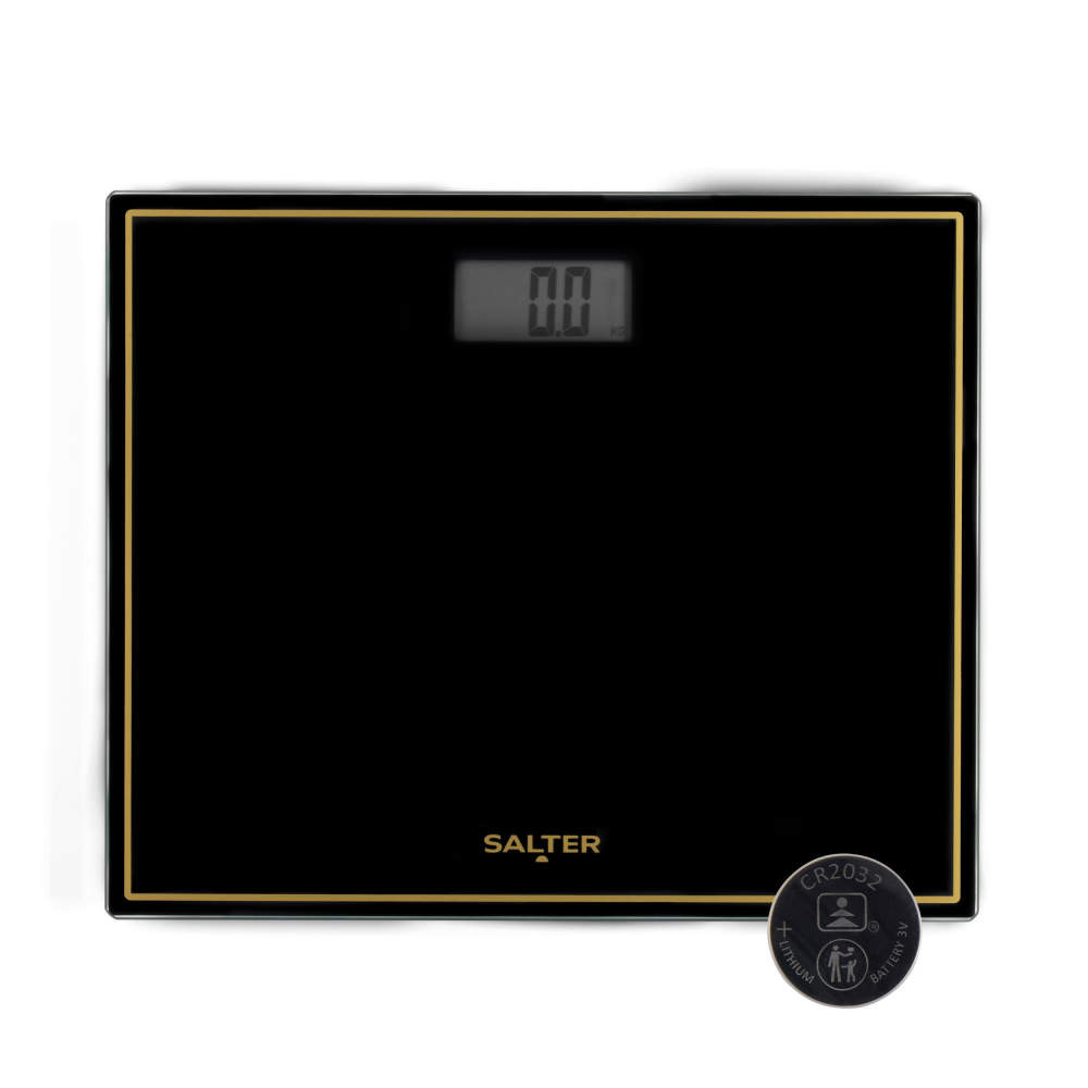 salter Compact Bathroom Scale – Black/Gold