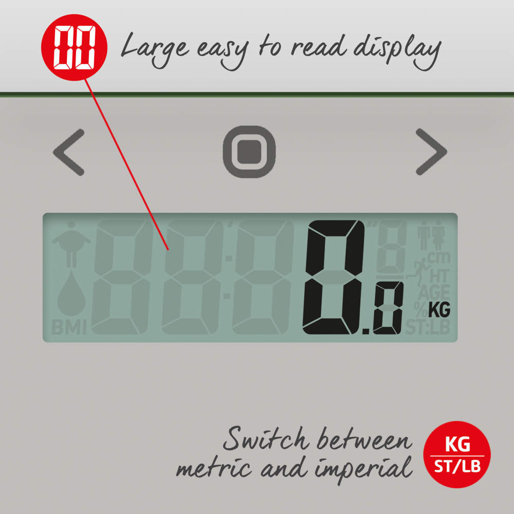 Salter Compact Glass Analyser Bathroom Scale - Grey