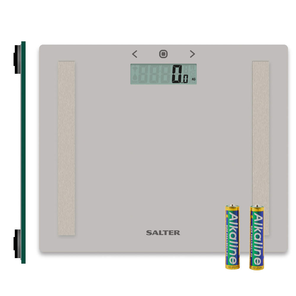 salter Compact Glass Analyser Bathroom Scale - Grey