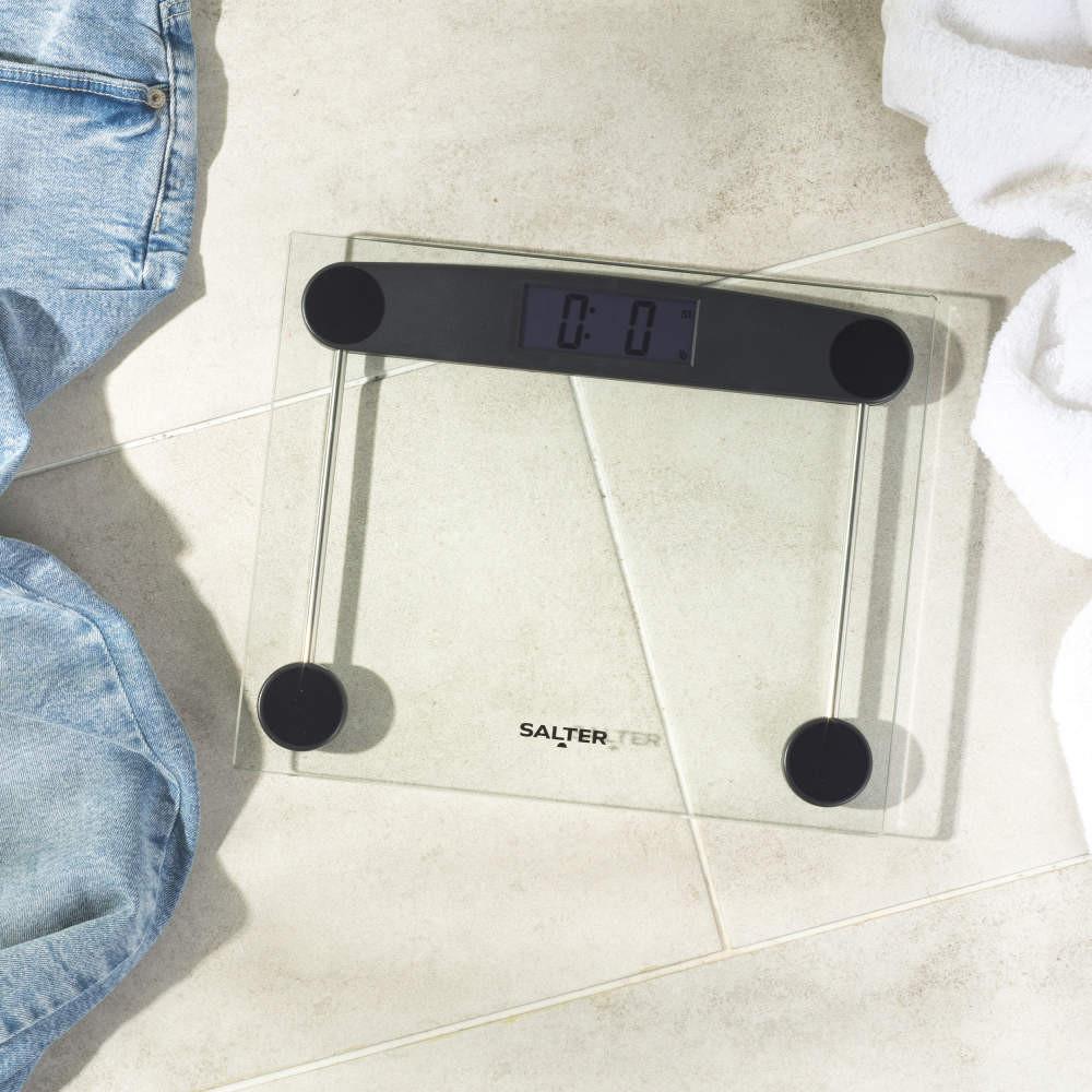 Salter Compact Glass Digital Bathroom Scale - Clear