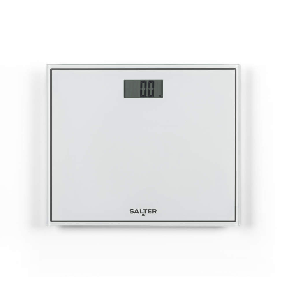 salter Compact Glass Digital Bathroom Scale - White