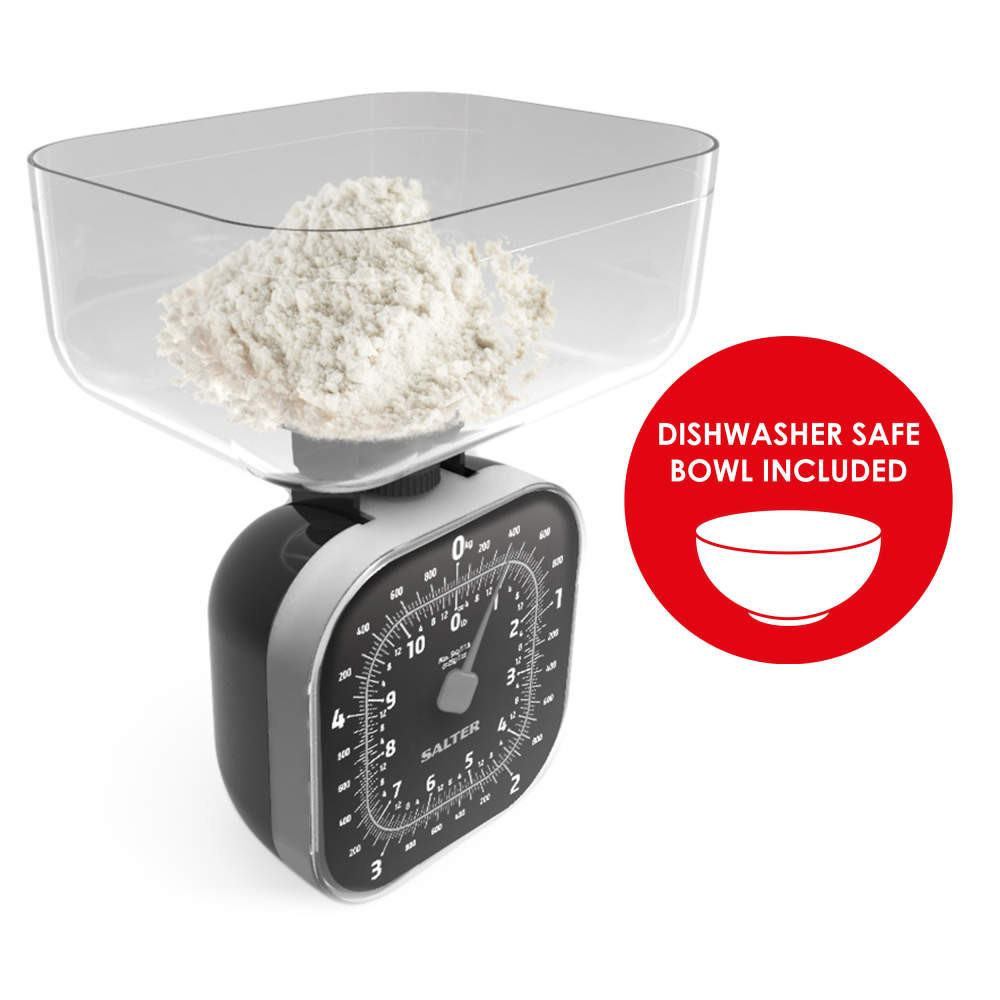 Salter Cube Mechanical Kitchen Scales Black