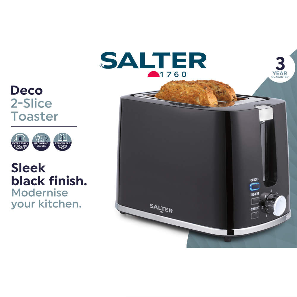 Salter Deco 2-Slice Toaster - Black