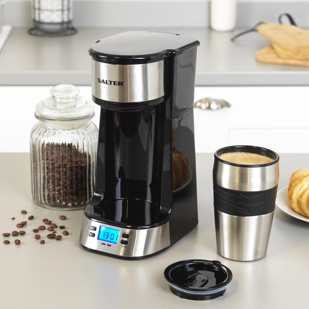 Salter Digital Coffee Maker To Go & 2 Travel Mugs