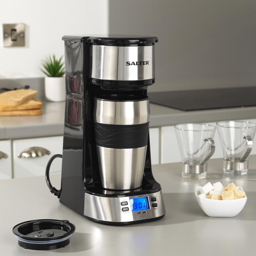 Salter Digital Coffee Maker To Go & 2 Travel Mugs