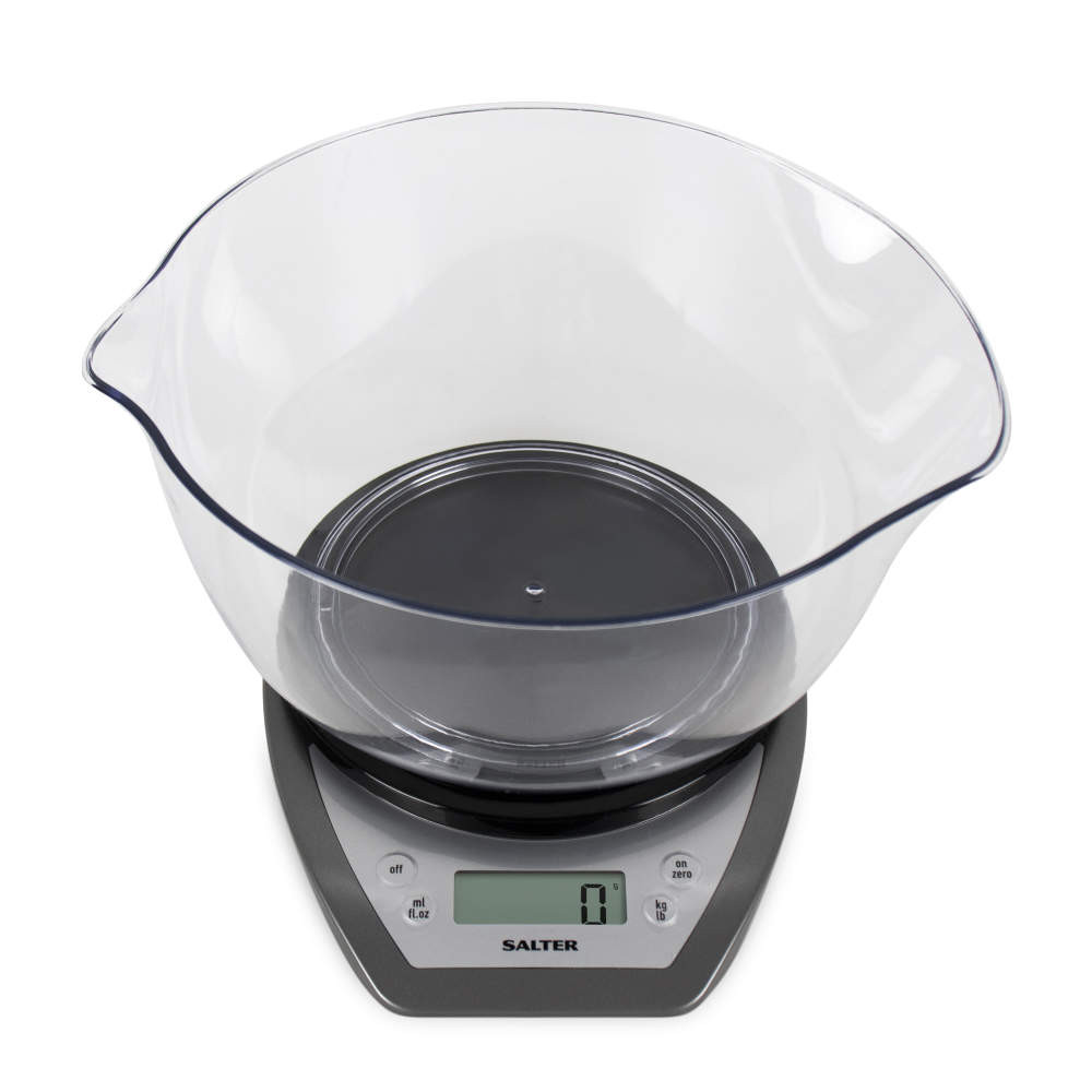 Salter Digital Kitchen Scale & Dual Pour Bowl - Silver