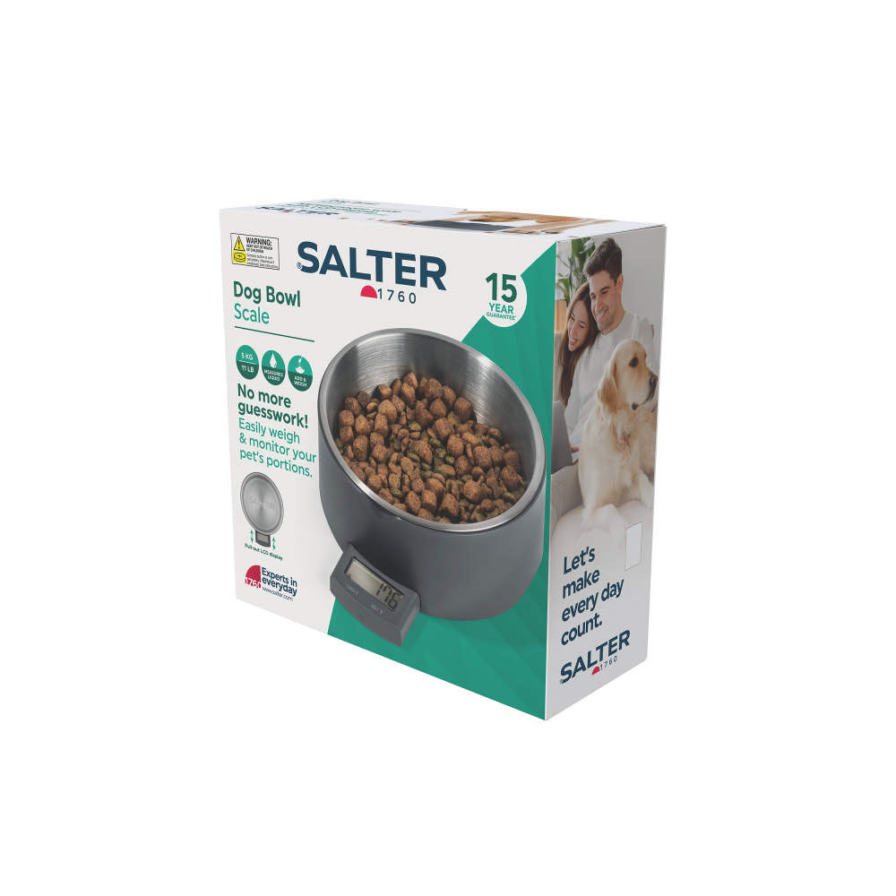 Salter Digital Pet Food Scale – Smart Dog Bowl Grey