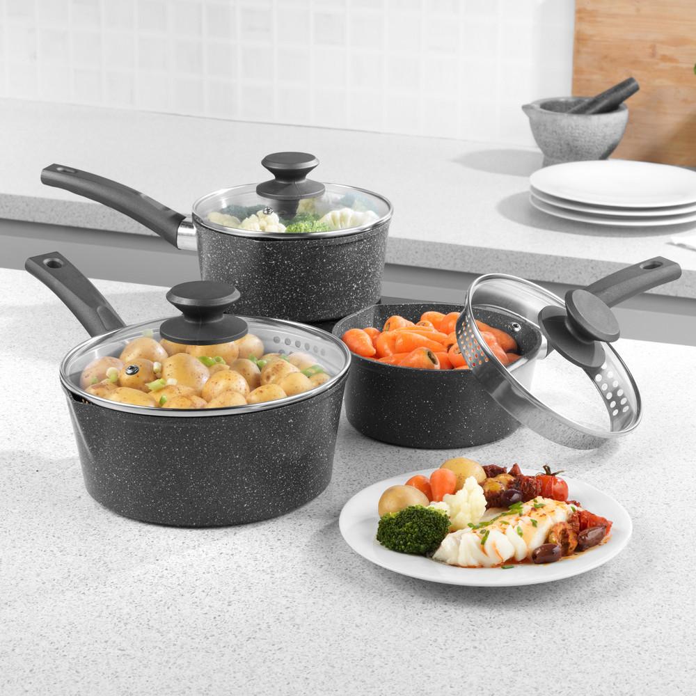 Salter Easy Pour 3-Piece Saucepan Set