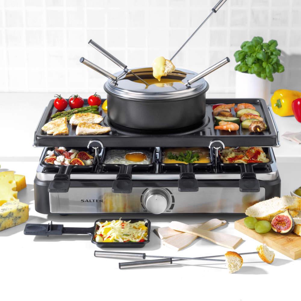 Salter Electric 2-in-1 Raclette Grill & Fondue Set