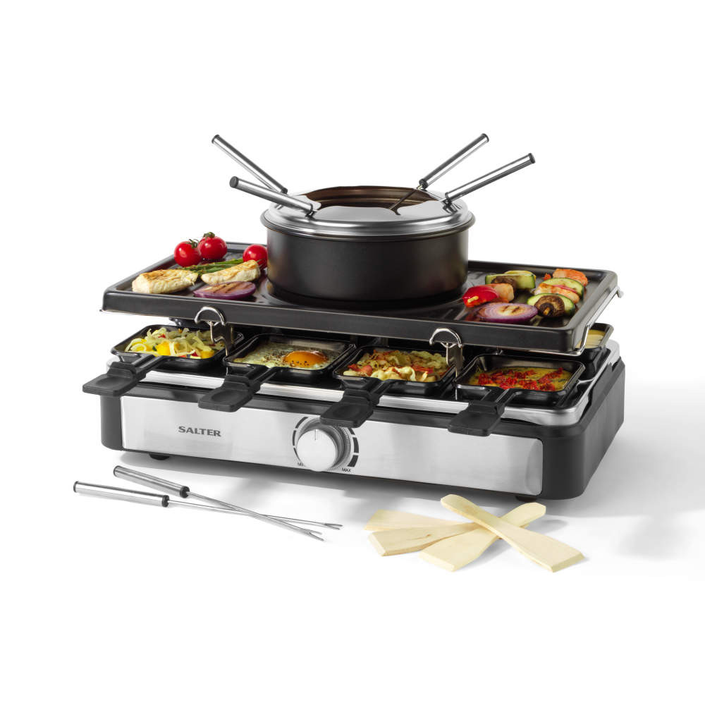 salter Electric 2-in-1 Raclette Grill & Fondue Set