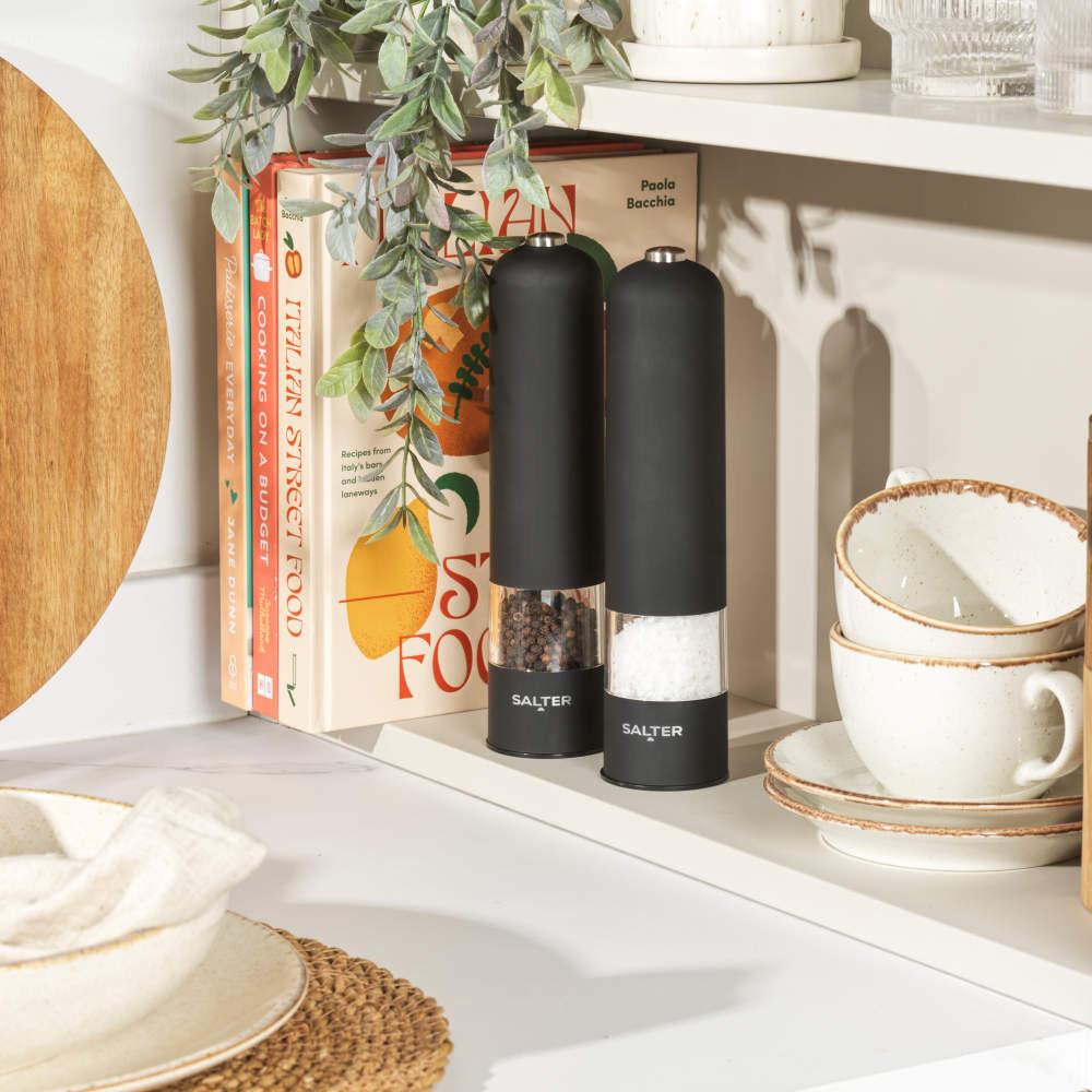 Salter Electronic Salt & Pepper Mills - Matt Black