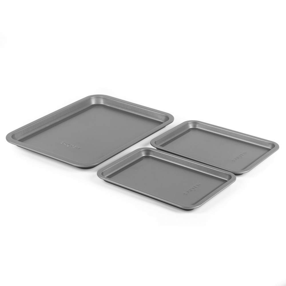 salter Essentials 3-Piece Baking Tray Set – Silver