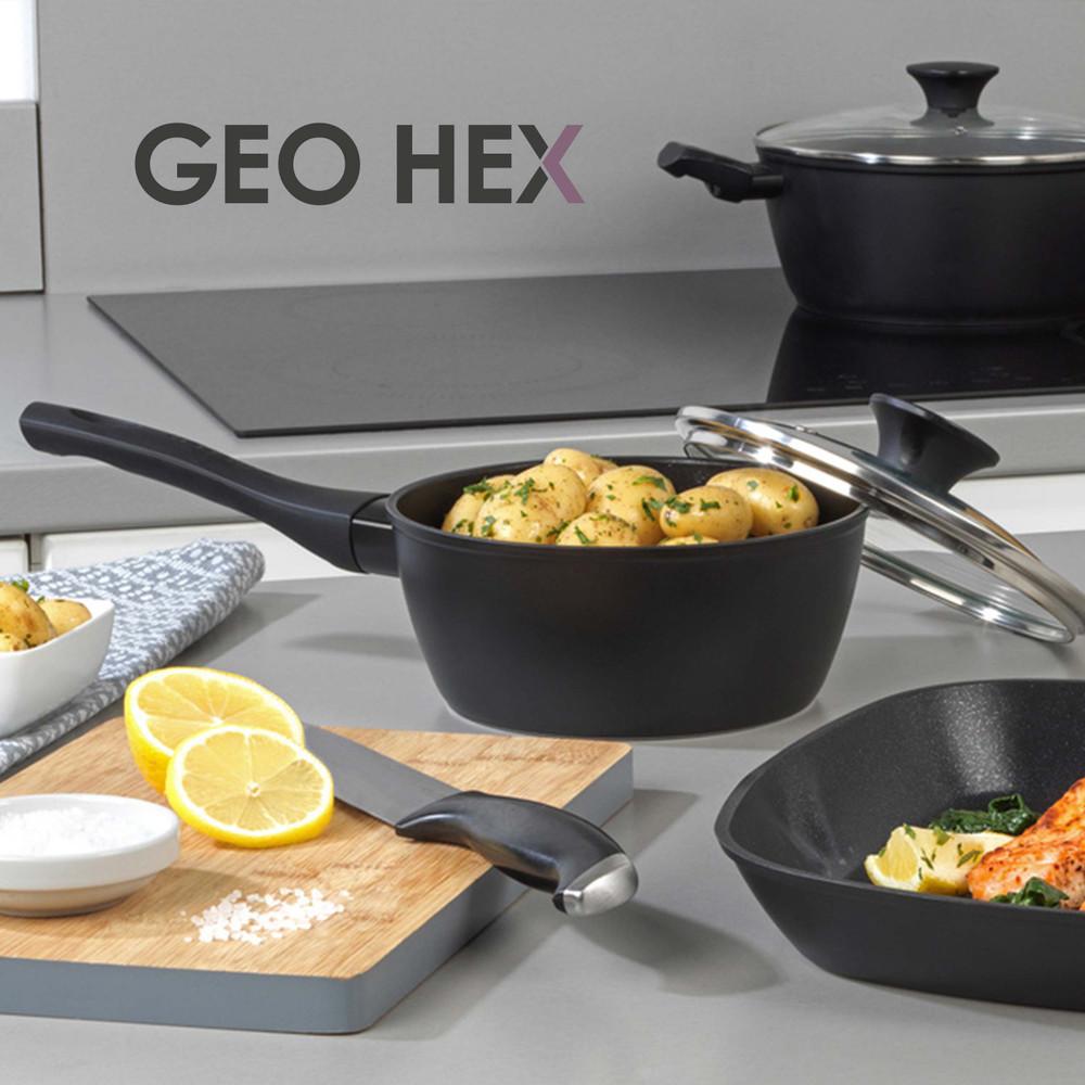 Salter Geo Hex 3-Piece Saucepan Set
