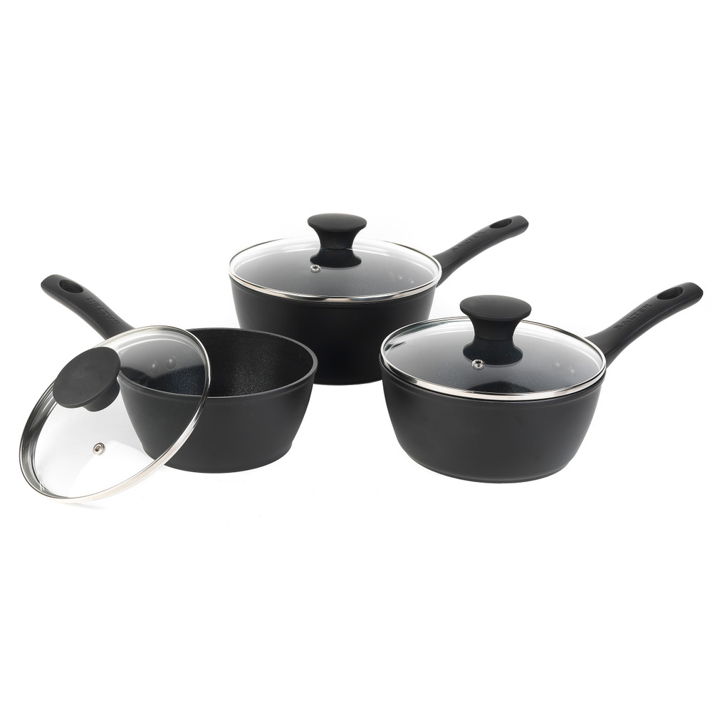 salter Geo Hex 3-Piece Saucepan Set