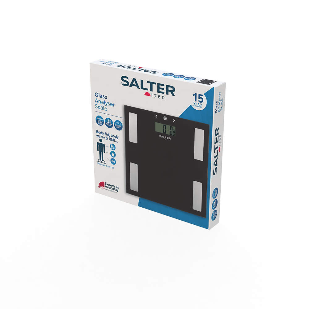 Salter Glass Analyser Bathroom Scale - Black