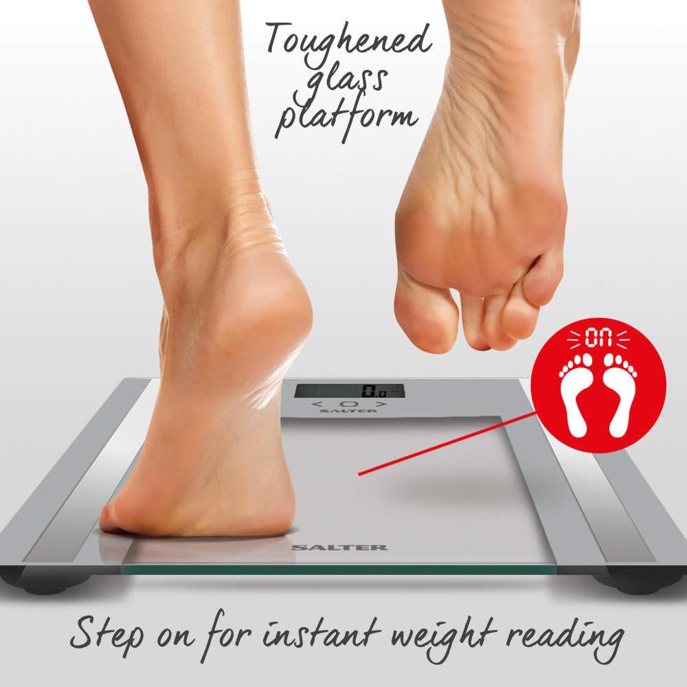 Salter Glass Analyser Bathroom Scale - Grey