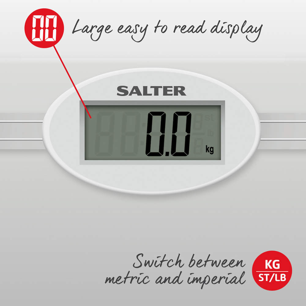 Salter Glass Digital Bathroom Scale - Clear