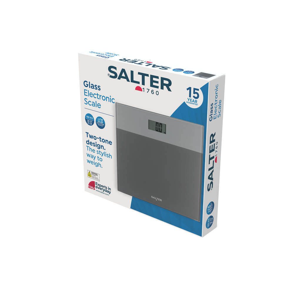 Salter Glass Digital Bathroom Scale - Silver/Grey