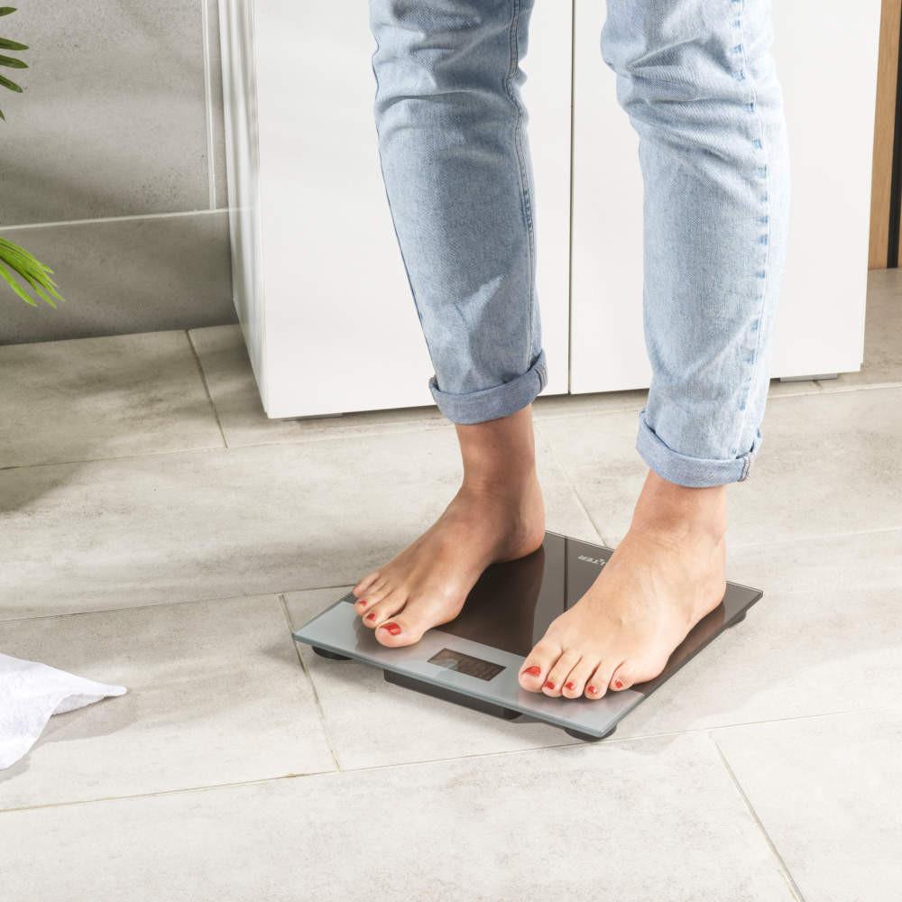Salter Glass Digital Bathroom Scale - Silver/Grey