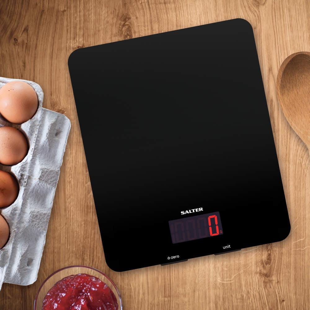 Salter Glass Digital Kitchen Scale 10kg - Black