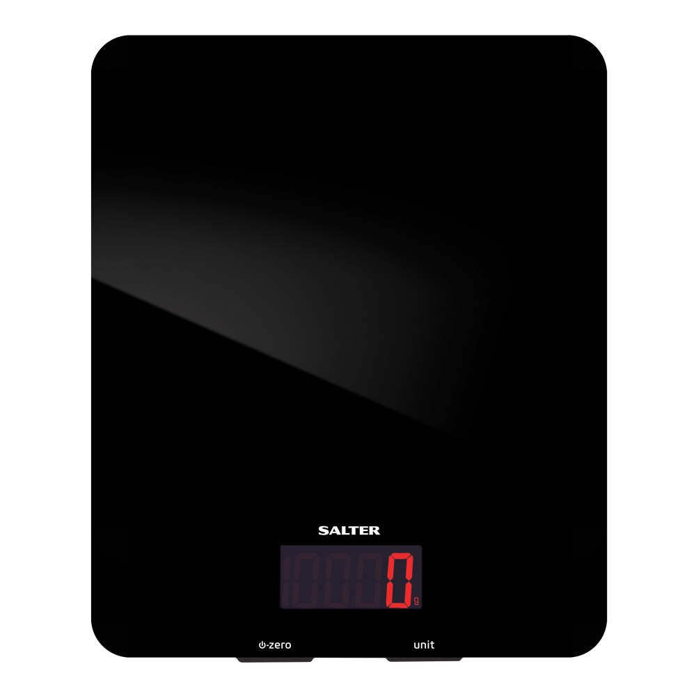 salter Glass Digital Kitchen Scale 10kg - Black